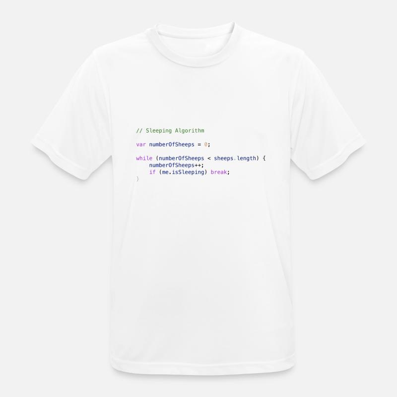 Programmierer Code Schäfchen zählen Logik - Männer T-Shirt atmungsaktiv - Weiß