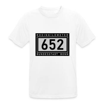 Rhine kilometre 652 Federal City of Bonn - Men's Breathable T-Shirt - white - Front - AI Model Male 185 dark (185cm)