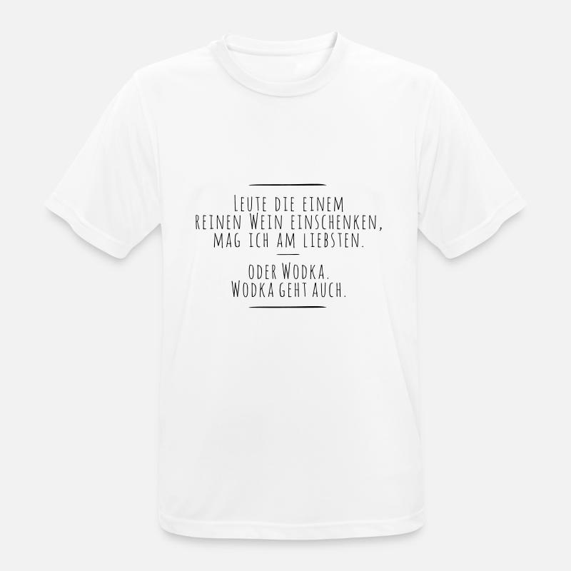 Wein oder Wodka - Männer T-Shirt atmungsaktiv - Weiß