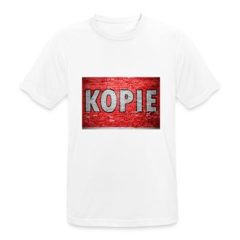Kopie Ziegelsteinmauer Graffiti - Männer T-Shirt atmungsaktiv - Weiß - Vorne - AI Model Male 185 dark (185cm)