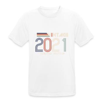Vintage 2021 Cadeau Anniversaire - Millésime 2021 - T-shirt respirant Homme - blanc - Devant - AI Model Male 185 dark (185cm)