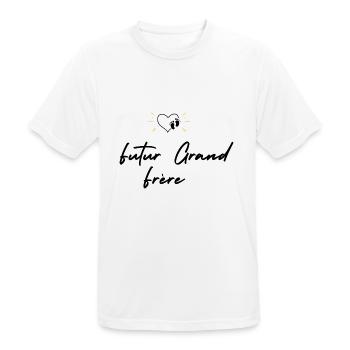 Futur grand frère - annonce futur grand frère - T-shirt respirant Homme - blanc - Devant - AI Model Male 185 dark (185cm)
