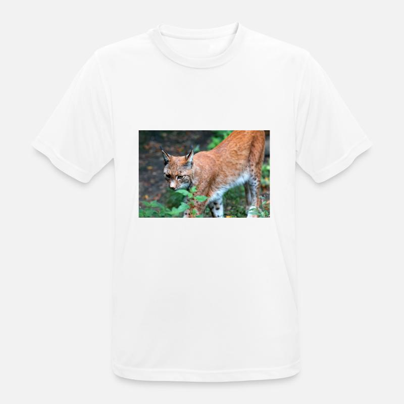 Eurasischer Luchs oder Nördlicher Luchs - Männer T-Shirt atmungsaktiv - Weiß