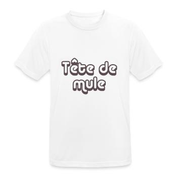 tete_de_mule - T-shirt respirant Homme - blanc - Devant - AI Model Male 185 dark (185cm)