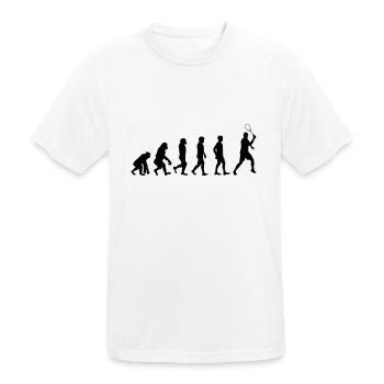 Evolution Squash Sport Squashspieler Geschenk - Männer T-Shirt atmungsaktiv - Weiß - Vorne - AI Model Male 185 dark (185cm)