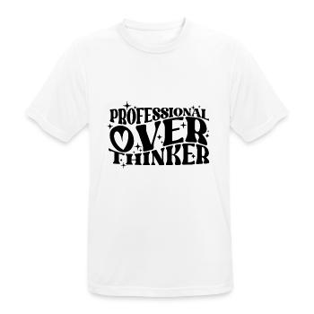 Professionnel Penseur Plein d’ Typographie Humour - T-shirt respirant Homme - blanc - Devant - AI Model Male 185 dark (185cm)