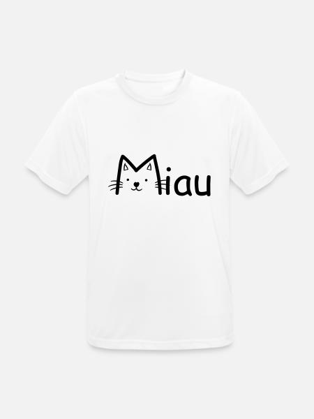 Katze - Männer T-Shirt atmungsaktiv - Weiß
