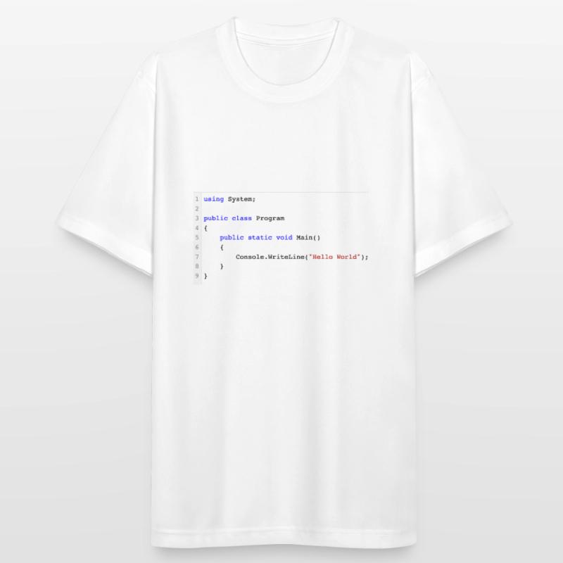 C# .NET Code Hello World Programmierer Geschenk Männer T-Shirt atmungsaktiv