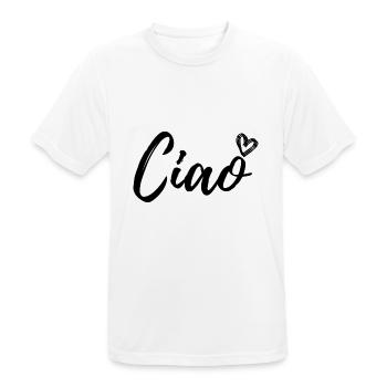 Ciao - Männer T-Shirt atmungsaktiv - Weiß - Vorne - AI Model Male 185 dark (185cm)