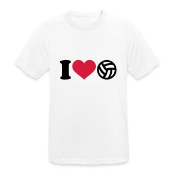 I love Volleyball - Men's Breathable T-Shirt - white - Front - AI Model Male 185 dark (185cm)