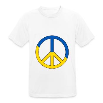 Peace Friedens Symbol Friedenszeichen Ukrainisch - Männer T-Shirt atmungsaktiv - Weiß - Vorne - AI Model Male 185 dark (185cm)
