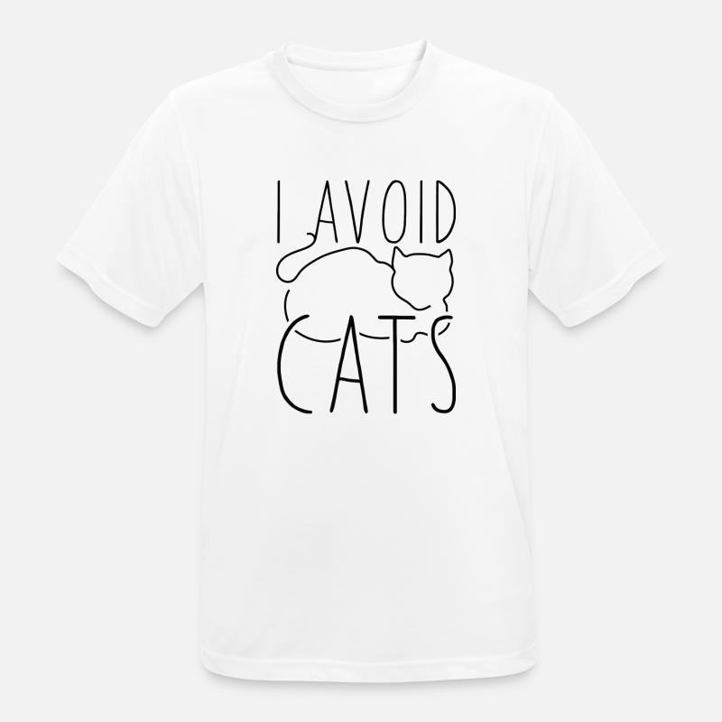 I Avoid Cats - Men's Breathable T-Shirt - white