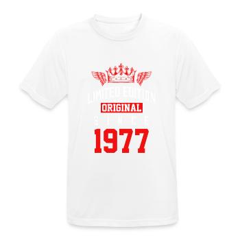 1977 limited edition - Men's Breathable T-Shirt - white - Front - AI Model Male 185 dark (185cm)