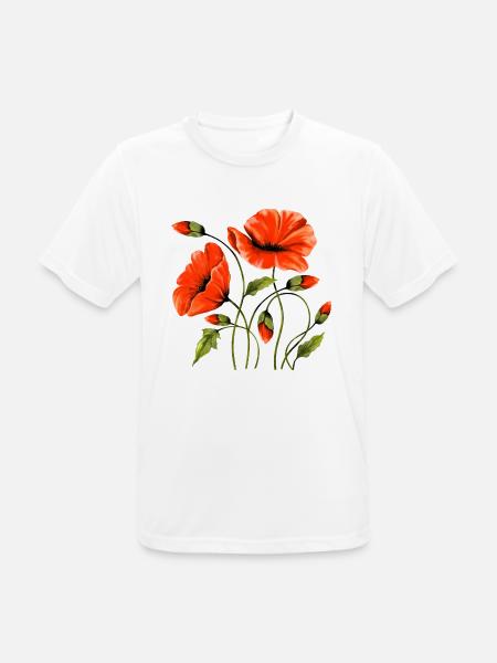 Blumen - Männer T-Shirt atmungsaktiv - Weiß