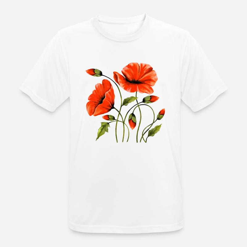 Blumen - Männer T-Shirt atmungsaktiv - Weiß