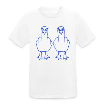 2 Seagulls Doigt d’honneur Insulte Stinkfinger Équipe - T-shirt respirant Homme - blanc - Devant - AI Model Male 185 dark (185cm)