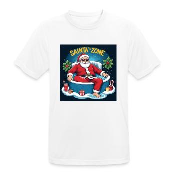 Père Noël piscine Cadeaux amusants Noël - T-shirt respirant Homme - blanc - Devant - AI Model Male 185 dark (185cm)