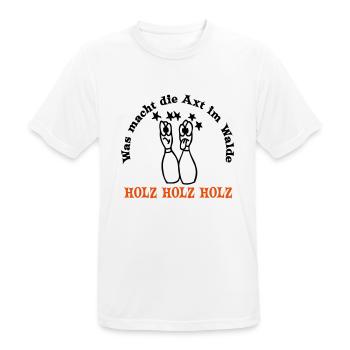 holz holz holz ... von wicki_de - Männer T-Shirt atmungsaktiv - Weiß - Vorne - AI Model Male 185 dark (185cm)