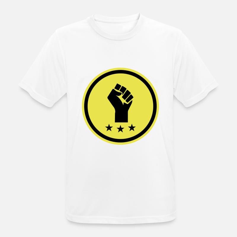 Hand Faust - Männer T-Shirt atmungsaktiv - Weiß