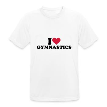 I love Gymnastics - T-shirt respirant Homme - blanc - Devant - AI Model Male 185 dark (185cm)