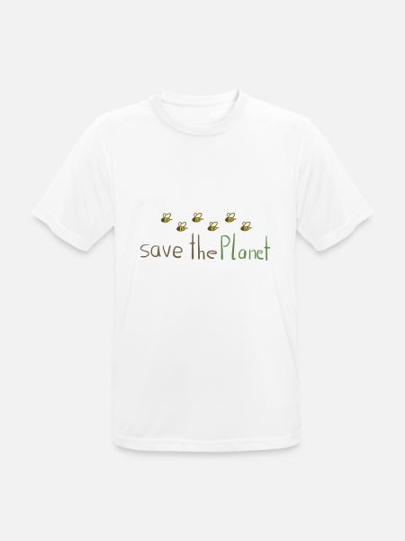 sauver la planète abeilles conservation de la nature protection du climat - T-shirt respirant Homme - blanc