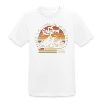 Vintage Né en 1995 | 30e Anniversaire Cadeau 1995 - T-shirt respirant Homme - blanc - Devant - AI Model Male 185 dark (185cm)