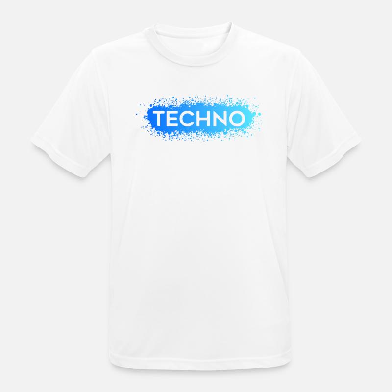 Techno Techno Blue Splat - Men's Breathable T-Shirt - white