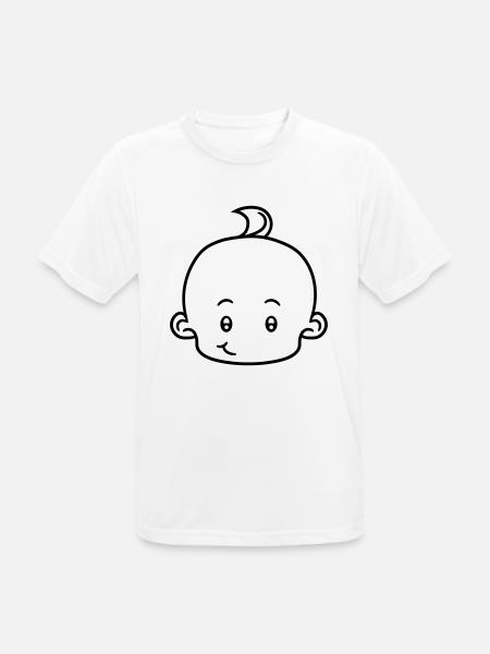 glücklich kopf gesicht klein süß niedlich windel k - Männer T-Shirt atmungsaktiv - Weiß