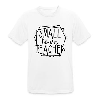 Graphique de cœur d’enseignant de petite ville pour les éducateurs - T-shirt respirant Homme - blanc - Devant - AI Model Male 185 dark (185cm)