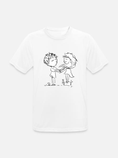 pärchen liebespaar liebe junge mädchen - Männer T-Shirt atmungsaktiv - Weiß