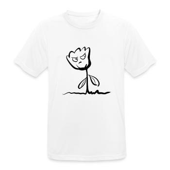 Le symbole de la plante rose à fleurs laisse une rage en colère - T-shirt respirant Homme - blanc - Devant - AI Model Male 185 dark (185cm)