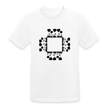 viereck quadrat blumen symbol - Männer T-Shirt atmungsaktiv - Weiß - Vorne - AI Model Male 185 dark (185cm)
