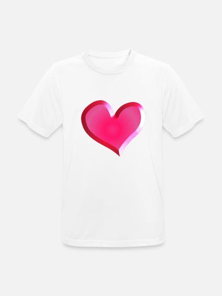 Pinkes Herz Symbol Glitzer pink - Männer T-Shirt atmungsaktiv - Weiß