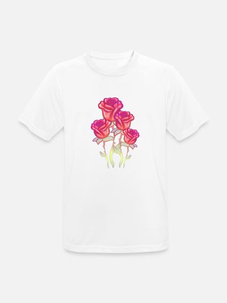 rote blumen blume rose glitzer - Männer T-Shirt atmungsaktiv - Weiß