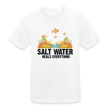 Plongeurs en eau salée Plongée Biologiste marin Sea Ozea - T-shirt respirant Homme - blanc - Devant - AI Model Male 185 dark (185cm)