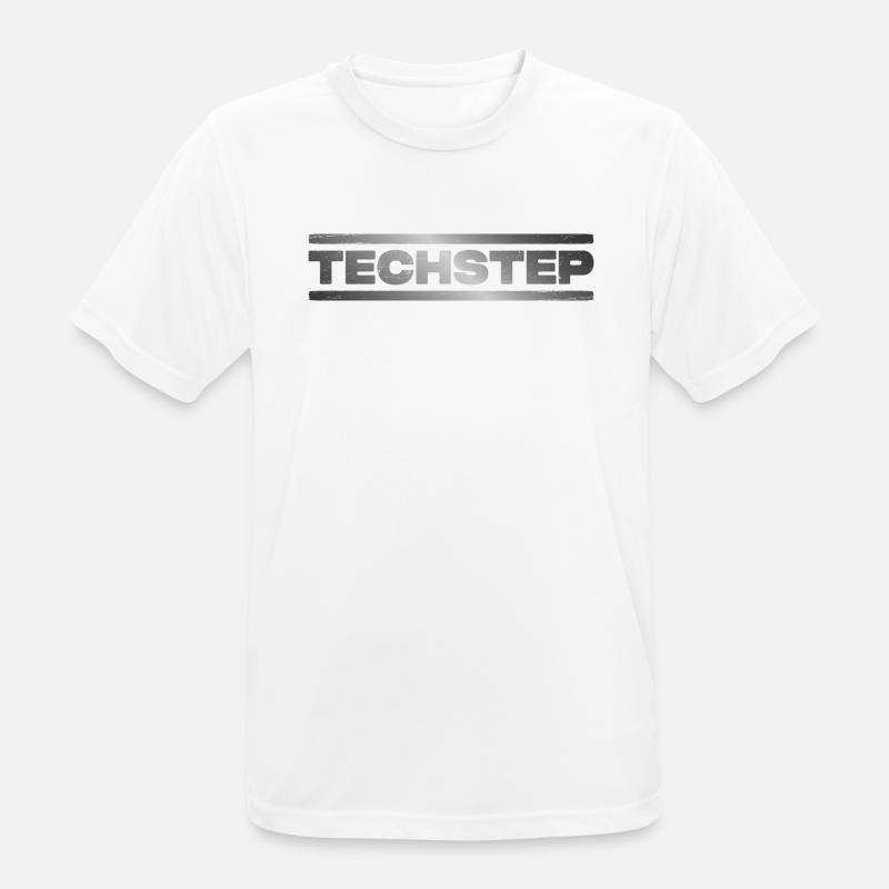 Techstep DNB Drum n Bass Junglist - Men's Breathable T-Shirt - white