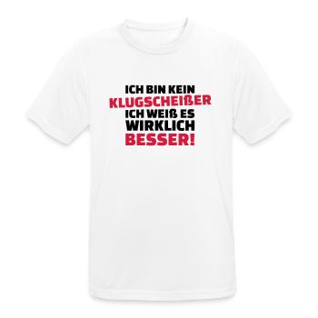 Klugscheißer - Männer T-Shirt atmungsaktiv - Weiß - Vorne - AI Model Male 185 dark (185cm)