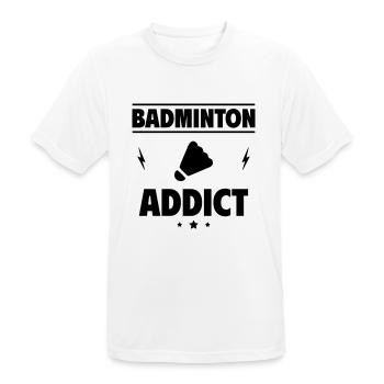 Badminton-Süchtig - Männer T-Shirt atmungsaktiv - Weiß - Vorne - AI Model Male 185 dark (185cm)