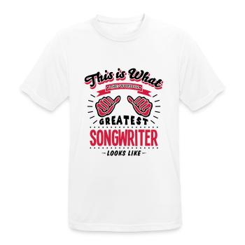 songwriter worlds greatest looks like - Men's Breathable T-Shirt - white - Front - AI Model Male 185 dark (185cm)