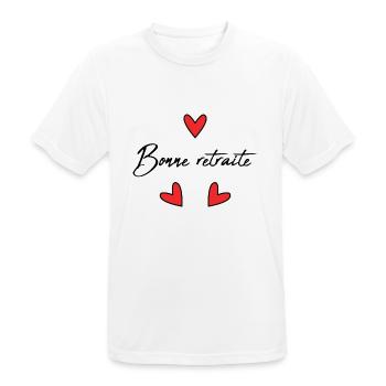 RUHESTAND. RUHESTAND. PENSIONIERT. GLÜCKLICHER RUHESTAND - Männer T-Shirt atmungsaktiv - Weiß - Vorne - AI Model Male 185 dark (185cm)
