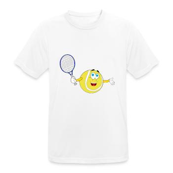 Raquette de tennis terrain de sport de balle joueur à jouer au squash - T-shirt respirant Homme - blanc - Devant - AI Model Male 185 dark (185cm)