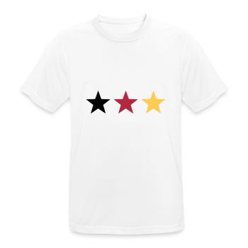 Fußball Deutschland WM Weltmeister Stern Flagge - Männer T-Shirt atmungsaktiv - Weiß - Vorne - AI Model Male 185 dark (185cm)