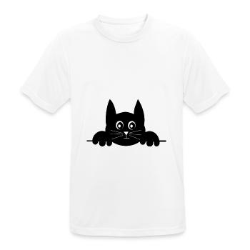 chat noir chat chaton doux cadeau de Noël - T-shirt respirant Homme - blanc - Devant - AI Model Male 185 dark (185cm)