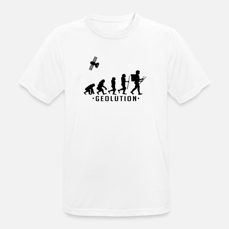 Geocaching evolution Shirt Geolution - Männer T-Shirt atmungsaktiv - Weiß