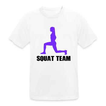 Woman Squat Team - Men's Breathable T-Shirt - white - Front - AI Model Male 185 dark (185cm)