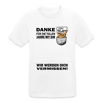 Danke Jobwechsel wir werden dich vermissen Rentner - Männer T-Shirt atmungsaktiv - Weiß - Vorne - AI Model Male 185 dark (185cm)