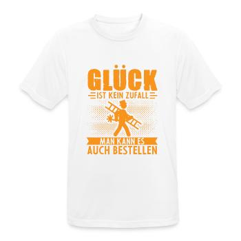 Glück Ist Kein Zufall Schornsteinfeger Glück Kamin - Männer T-Shirt atmungsaktiv - Weiß - Vorne - AI Model Male 185 dark (185cm)