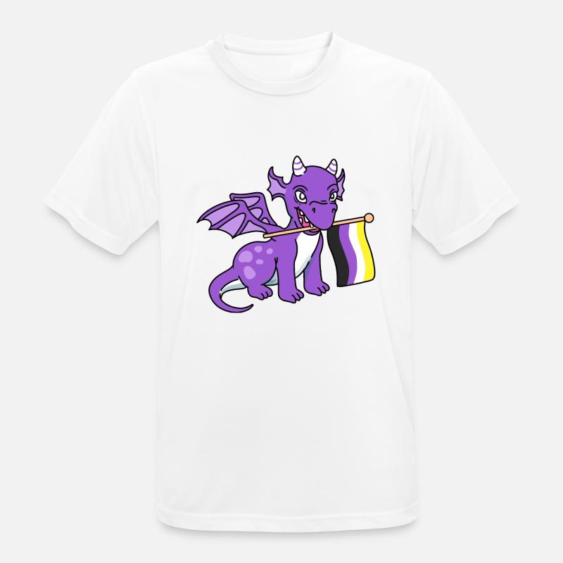 Nonbinary Pride Dragon Nonbinary Pride - Men's Breathable T-Shirt - white