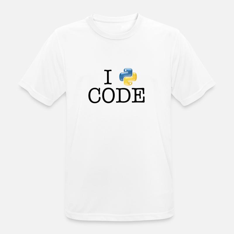 I love code - Python - Männer T-Shirt atmungsaktiv - Weiß