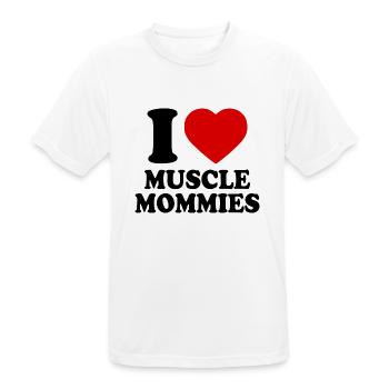I love muscle mommies - Männer T-Shirt atmungsaktiv - Weiß - Vorne - AI Model Male 185 dark (185cm)